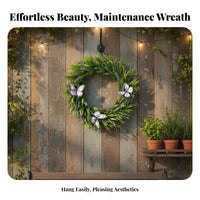 Lavender Butterfly Wreath Indoor and Outdoor Use Artificial Lavender Wreath Ready to Hang Seasonal Entryway Adornment for Decorators, Entryway, Porch