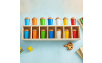 Brightly Colored Color Matching Bottle Game Rounded Bottle Color Match Game Memory Training Wooden Tray Toy Easy to Store
