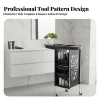 With Wheels Hairdressing Tool Carrier Versatile Organization Rolling Trolley Sturdy Construction Utility Trolley Strong Load-Bearing for Hair Stylists, Beauty Professionals, Barber Shop, Salon, Barbershop, Home Use