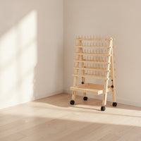 Hair Weaving Rack with Wheels Mobile Braiding Rack with Pegs Hair Weft Stand for Braiders