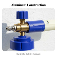 Pressure Washer Foam Dispenser Heavy Duty Thick Foam Lance Solid Brass Core High Pressure Soap Dispenser for Professional Cleaners, Auto Detailing