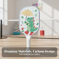 Fiberglass Surface Children's Pickleball Paddle Fun Design Kids Cartoon Pickleball Racket Long-Lasting for Girls, Parents, Backyard, Indoor