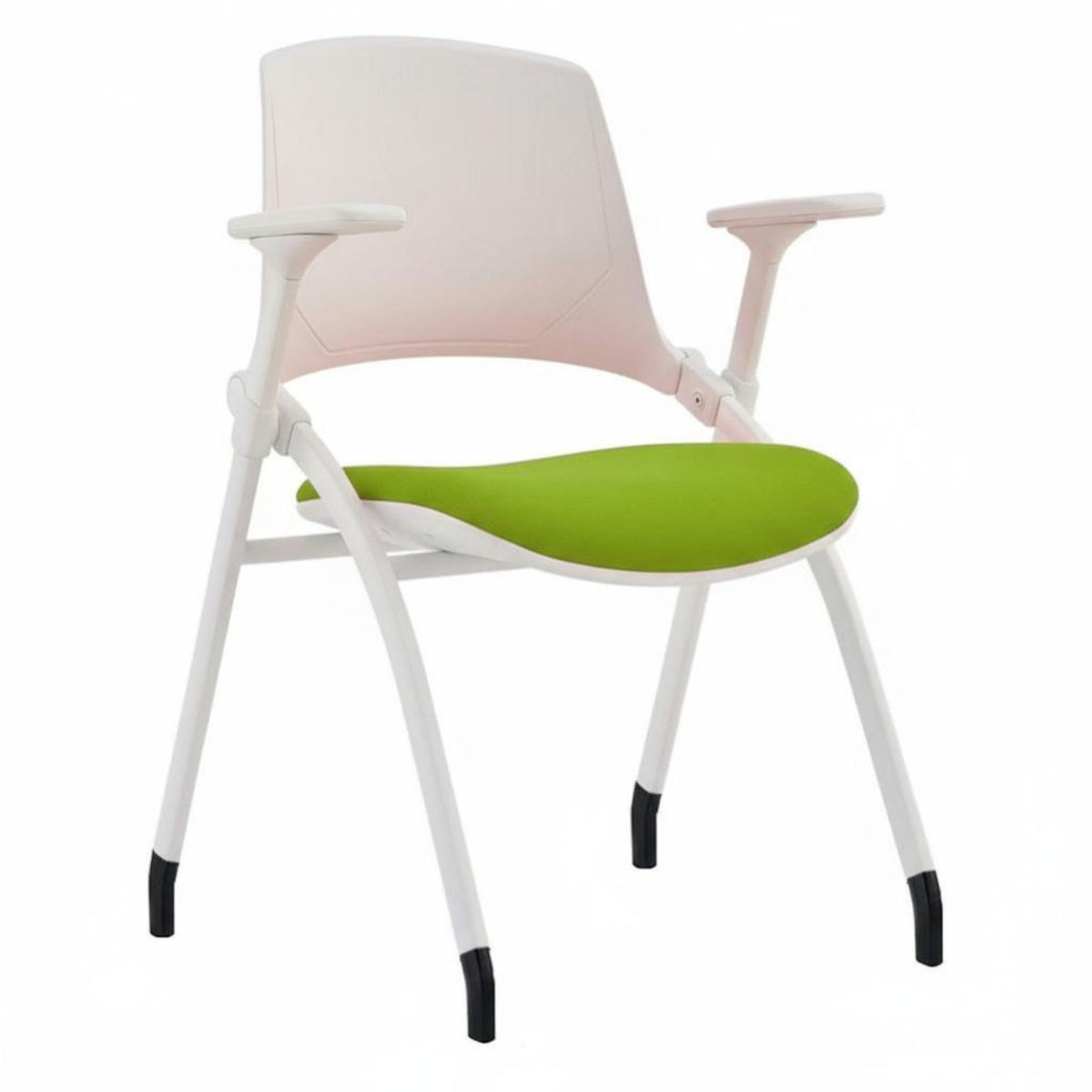 Foldable Rolling Chair with Writing Tablet Space Saving Ergonomic Mesh Back Chair Padded Seat Conference Seating Easy to Clean for Meeting Participants, Event Attendees, Distant Employees, Training Room, Classroom, Lecture Hall, Study Area