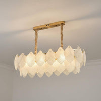 French Retro Chandelier Creamy White Pendant Chandelier Elegant Hanging Lamp for Living Room, Primary Bedroom