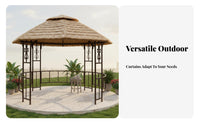 Thatch Roof Gazebo Protection Simulated Straw Sun Cover Southeast Asian Design Patio Tea House for Families, Courtyard, Deck, Commercial Venues