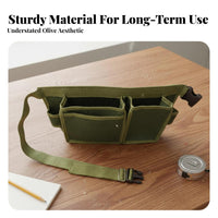 Multiple Pockets Carpenter Waist Bag Wear-Resistant Multi-Pocket Tool Belt Long-Lasting for Electricians, Carpenters, Home Repair, Garage