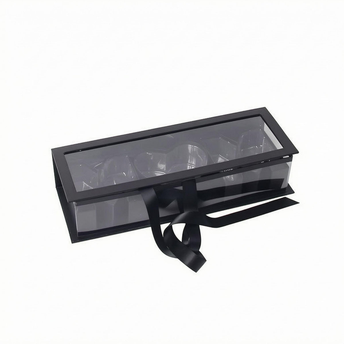 Molded Compartments Book-Style Gift Box PVC Heart Compartment Gift Box Slim Packaging Rectangular