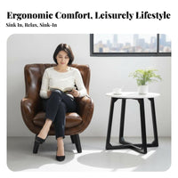 Single-Seater Wooden Frame Accent Chair Light Luxury Aesthetic Armchair Space-Saving Seating Furniture Ergonomic Design for Apartment Dwellers, Homeowners, Readers, Balcony, Living Room, Bedroom, Reading Nook