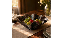Wrinkled Surface Irregular Decorative Bowl Multi-Purpose Wavy Fruit Bowl Stylish Accent Piece Metal Tray Easy to Clean for Guest House, Hotel, Living Room