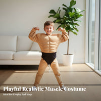 Padded Muscle Shirt Muscular Appearance Fake Costume Top Bulk Appearance Fake Muscle Top for Kids, Adults, Stage Performance, Cosplay, Halloween