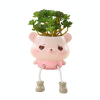 Creative Hanging Leg Planter Whimsical Cute Hanging Planter Desktop Display Cartoon Face Flower Pot for Desk, Living Room, Indoor