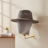 Mannequin Head Stand with Wall Mount Velvet-Covered Mannequin Head with Wall Mount Space-Saving Hat Display Stand for Salon Owners, Hair Salons