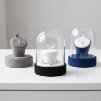 Digu Glass Dustproof Jewelry Display Stand for Rings, Pendants, Earrings, Bracelets