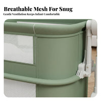 Portable Automatic Rocking Cradle Foldable Design Automatic Rocking Bassinet Multi-Functional Bedside Sleeper Adjustable Height for Newborns, Infants, New Mothers, Bedroom, Naptime, Indoors, Living Room