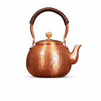 Handmade Hammered Copper Kettle Traditional Copper Tea Kettle Craftsmanmade Kitchenware for Collectors, Camping