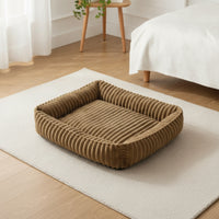Luxurious Pet Bed Cozy Corduroy Pet Bed Cat Couch for Dogs, Bedroom, Indoor