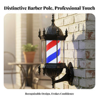 Rotating Haircut Pole Lamp Waterproof Illuminating Haircut Pole Lamp Long-Lasting Acrylic Tube Separate Controls for Outdoor