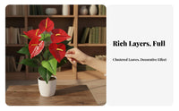 Artificial Red Anthurium Plant Realistic Appearance Artificial Anthurium Flower Low Maintenance Fake Flamingo Flower Bouquet for Reception Area, Hotel