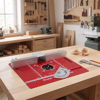 Laser-Engraved Router Table Insert Plate with Lift Base Aluminum Alloy Router Table Insert Plate CNC Anodized Tool Precision Machined for Woodworkers, DIYers, Woodworking Benches