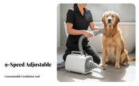 Adjustable Speed Dog and Cat Force Dryer Multiple Nozzles High Velocity Pet Dryer Overheat Protection Pet Blaster with Attachments Heat Insulated for Large Dogs, Cats, Professional Groomers