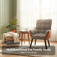 Comfortable Seat Upholstered Armchair Padded Cushion Tufted Houndstooth Armchair Modern Design Lounge Chair Compact Size for New Mothers, Homeowners, Readers