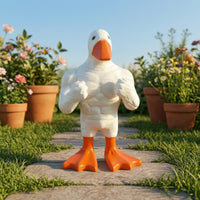 Muscular Duck Statue Resin Muscular Duck Figurine Fitness Humor Strong Goose Ornament for Gym Lovers, Bodybuilders, Garden, Patio, Office Desk