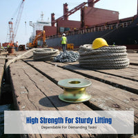Heavy Duty Pulley, Steel Wire Rope Lifting Wheel, Nautical U-Type Thru-Hole Iron Pulley