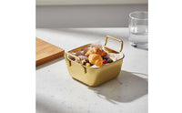 Thickened Material Metal Food Basket with Handles Long-Lasting Stainless Steel Serving Tray Stackable Design Korean Design Aesthetic Snack Plate Brushed Finish for Restaurants