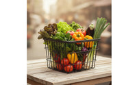 Rectangular Wire Bike Basket Reinforced Metal Bike Basket Long-Lasting Easy to Clean for Grocery Runs
