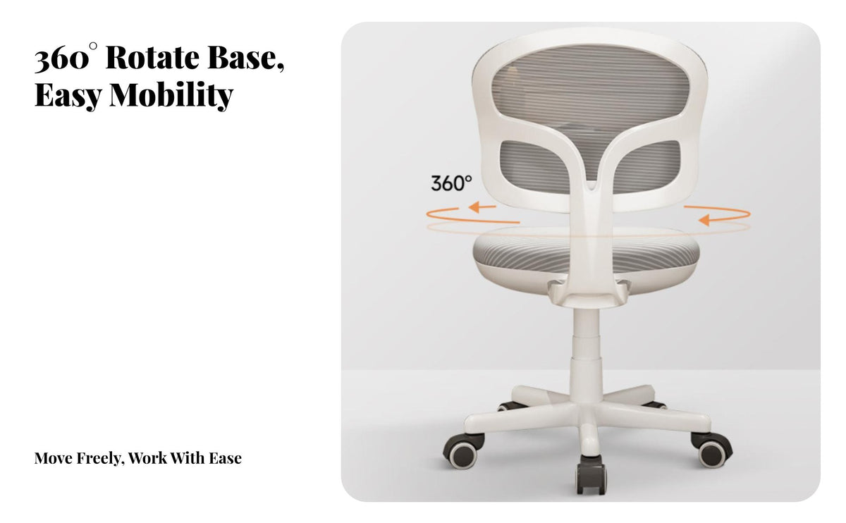 Adjustable Height Ergonomic Computer Chair Breathable spinerest Mesh spine pivot Chair effortless Rolling Casters Office Furniture Support for Students, Remote Workers, Adults, Dorm Room