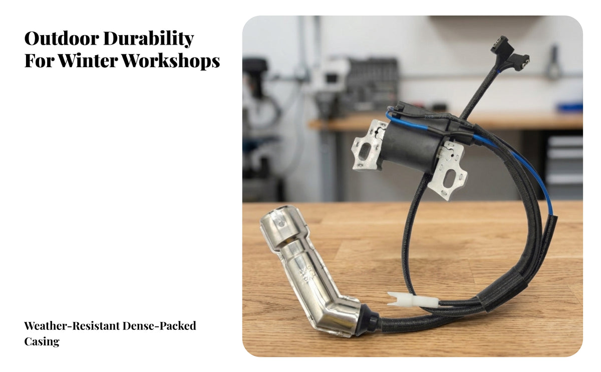 Ignition Coil Assembly with Spark Plug | Insulated Wiring Leads, Molded Electrical Connectors, Ignition Coil and Spark Plug Kit, for Small Engines