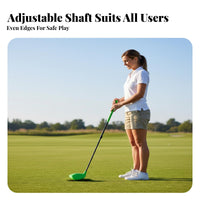 Oversized Head Adjustable Golf Club Portable Beginner Golf Training Club Aluminum Alloy Shaft for Beginners, Golfers, Travel, Home, Backyard
