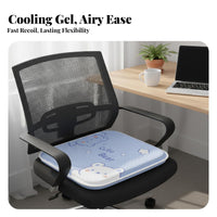 Breathable Cooling Office Chair Pad Washable Cover Gel Seat Cushion Non-Slip Base for Wheelchair Users Women, Car, Home, Dorm Room