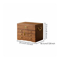 Wood Jewelry Storage Box Wedding Gift Wooden Jewelry Box Felt Lined Interior for Newlyweds, Women, Dressing Table, Bedroom