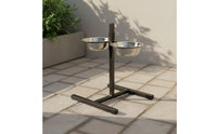 Stable Base Stainless Steel Dog Bowl Set Sturdy Elevated Pet Bowl Set Easy to Clean Raised Pet Feeder Rust-Resistant