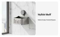 Ginger Garlic Storage Box Drill Installation Suction Cup Hanging Basket Space Saving Wall Mounted Storage Basket for Renters, Washroom, Shower