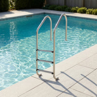 304 Stainless Steel Pool Ladder with Anti-Slip Steps Corrosion-Resistant in-Ground Pool Ladder Long-Lasting Textured for Homeowners