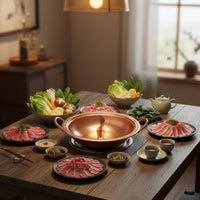 Two-Section Hot Pot Induction Compatible Dual Sided Hot Pot Uniform Heating Spread Double-Flavor Stockpot for Family Meal