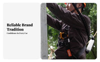 Two Chest Points Full-Body Safety Harness Adjustable Anti-Fall Harness Black and Orange Safety Gear Steel D-Rings for Emergency Rescue