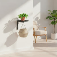 Wall Plant Shelf with Hook Indoor Metal Plant Bracket with Shelf Hanging Planter Bracket Modern Easy to Install