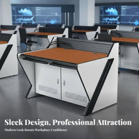 Heavy-Duty Construction Control Center Console Cold-Rolled Steel Frame Security Desk Silent Slide S Control Room Workstation Fireproof Material for Dispatchers, IT Professionals, Data Centers