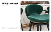 360-Degree rotate Adjustable Round Stool with Low support Modern Design Bar Chair paded Seat Seating Furniture Integrated Footrest for Homeowners, Adults, Reception Desk, Counter, Kitchen Island, Cafe