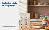 Name Label Sticker Set, Waterproof, Tear-Resistant, Handwritten, Universal Identification for Production Date & Shelf Life