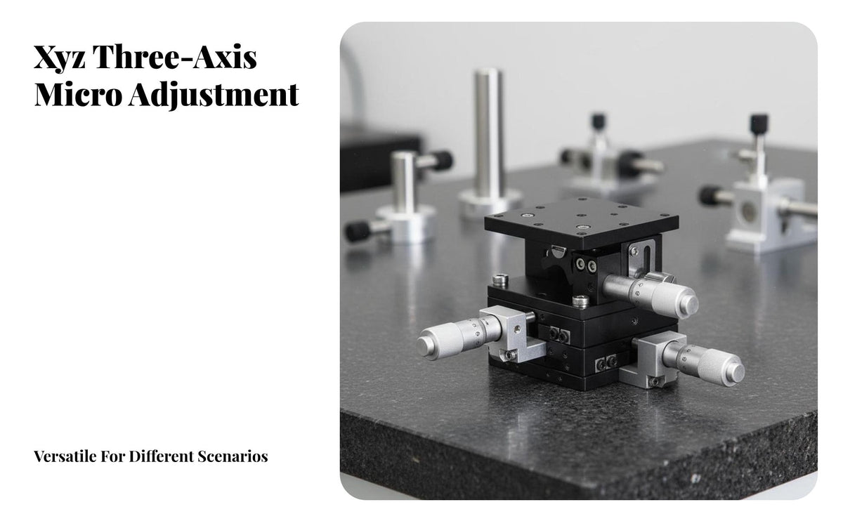 Aluminum Alloy XYZ Axis Manual Stage Stable Performance XYZ 3 Axis Sliding Table Strong Load Capacity Manual Fine-Tuning Sliding Table Wear Resistant for Technicians, Researchers, Laboratoryoratory Oratory, Optical Experiments, Manufacturing