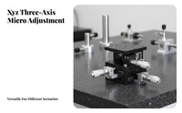 Aluminum Alloy XYZ Axis Manual Stage Stable Performance XYZ 3 Axis Sliding Table Strong Load Capacity Manual Fine-Tuning Sliding Table Wear Resistant for Technicians, Researchers, Laboratoryoratory Oratory, Optical Experiments, Manufacturing