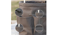 Portable Oxford Cloth Basket with Handle Multi-Pocket Collapsible Basket with Pockets Long-Lasting Utility Tote with Exterior Pockets Lightweight for Camping, Picnic, Beach, Bathroom