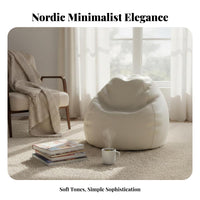 Plush Pouf Nordic aesthetic Footstool Modern Minimalist Soft and Comfortable for Decorators, Lounge Area, Entryway