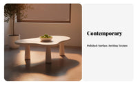 Minimalist aesthetic Fluffy FormShaped Low Table sturdy Wood Legs Fluffy FormShaped Centerpiece Small Space accommodating Living Room Furniture Modern Aesthetic for Apartment Dwellers, New Homeowners, Design aficionados, Lounge Area, Home, Indoor, Bedroom