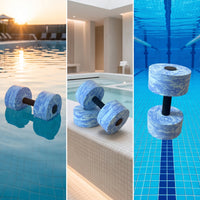 4 Pieces Easy-Grip Water Dumbbells with Marbled Pattern Lightweight Aquatic Exercise Dumbbells High-Density Aquatic Exercise Weights Quick-Drying for Fitness Enthusiasts, Swimmers, Swim Practice