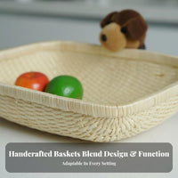 Rectangular Woven Platter Rustic and design Serving Basket multipurpose for Bakeries